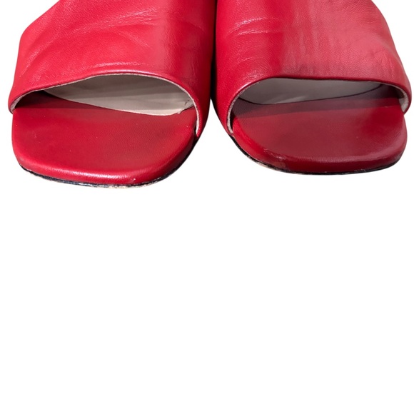 Donald J.Pliner Ella Red Leather Women's Slingback High Heels.Red Leather Shoes - Picture 14 of 16